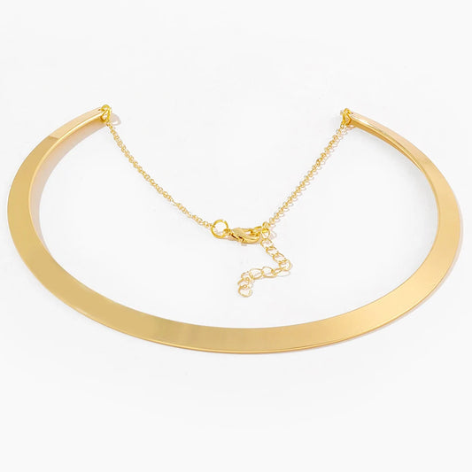 18k Gold Plated Smooth Hoop Necklace