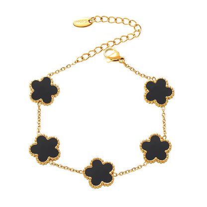 Black Clover Bracelet 18k Gold Plated