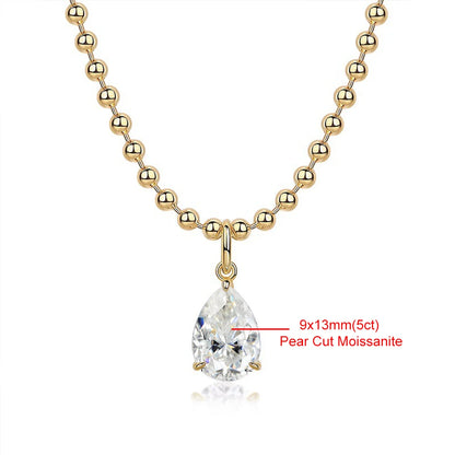 18k Gold Plated Moissanite Pendant Necklace