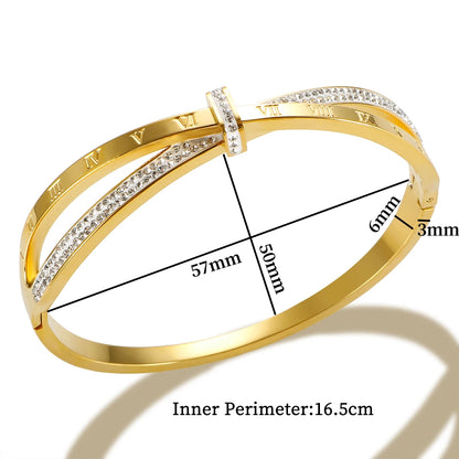 Roman Bracelet with Zirconia 18K Gold Plated
