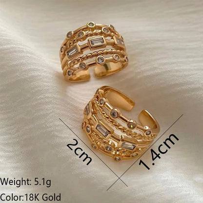 Sun Ring with Natural Stone 18K Gold Plated
