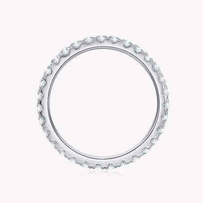 Moissanite ring in 18k white gold