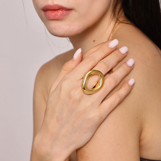 Nivora Openwork Ring 18K Gold Plated
