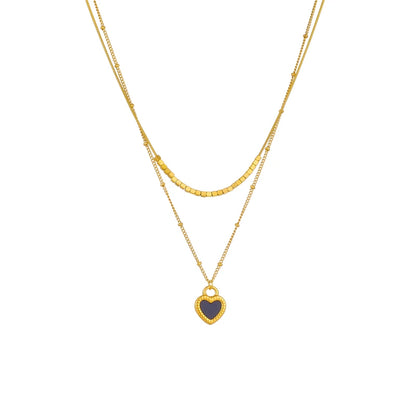 Mix of Marbled Heart Necklaces Plated in 18K Gold