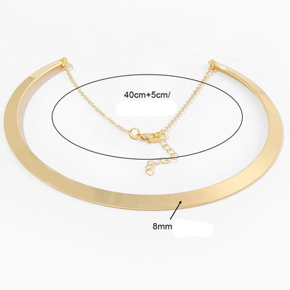 18k Gold Plated Smooth Hoop Necklace