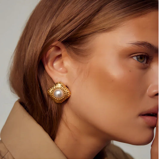 Vintage Luxury Stud Earring 18k Gold Plated
