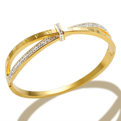 Roman Bracelet with Zirconia 18K Gold Plated
