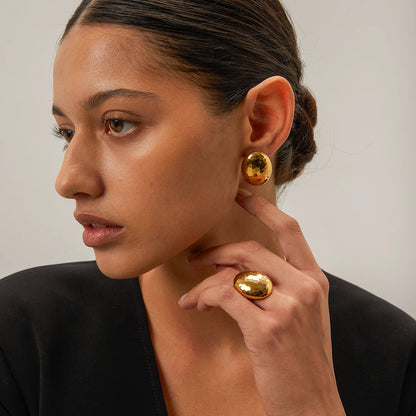 Uworld Hammered Ring 18K Gold Plated