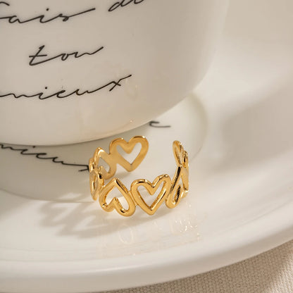 Uworld Love Hollow Ring 18K Gold Plated