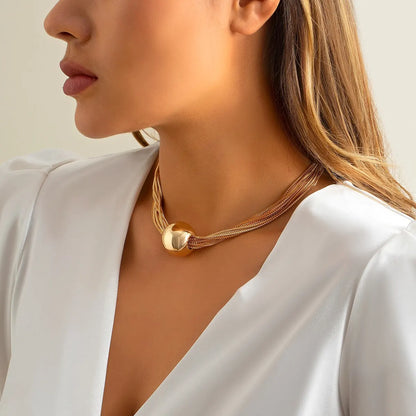 18K Gold Plated Bold Orb Necklace