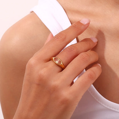 EBbelle zirconia ring 18K gold plated