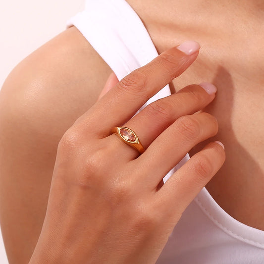 EBbelle zirconia ring 18K gold plated