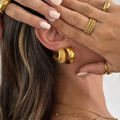 18K Gold Plated Huggie Hoop Earring
