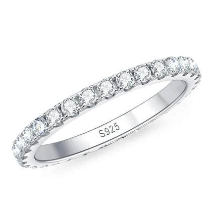 Moissanite ring in 18k white gold