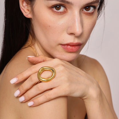 Nivora Openwork Ring 18K Gold Plated