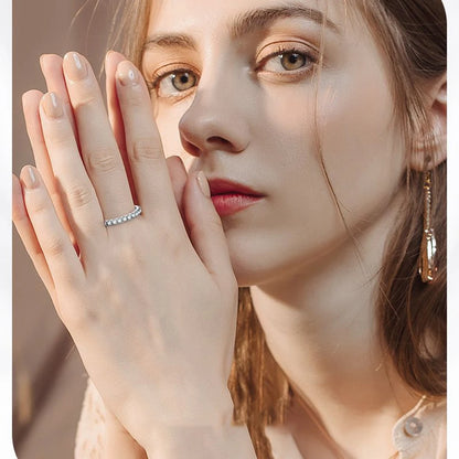 Moissanite ring in 18k white gold