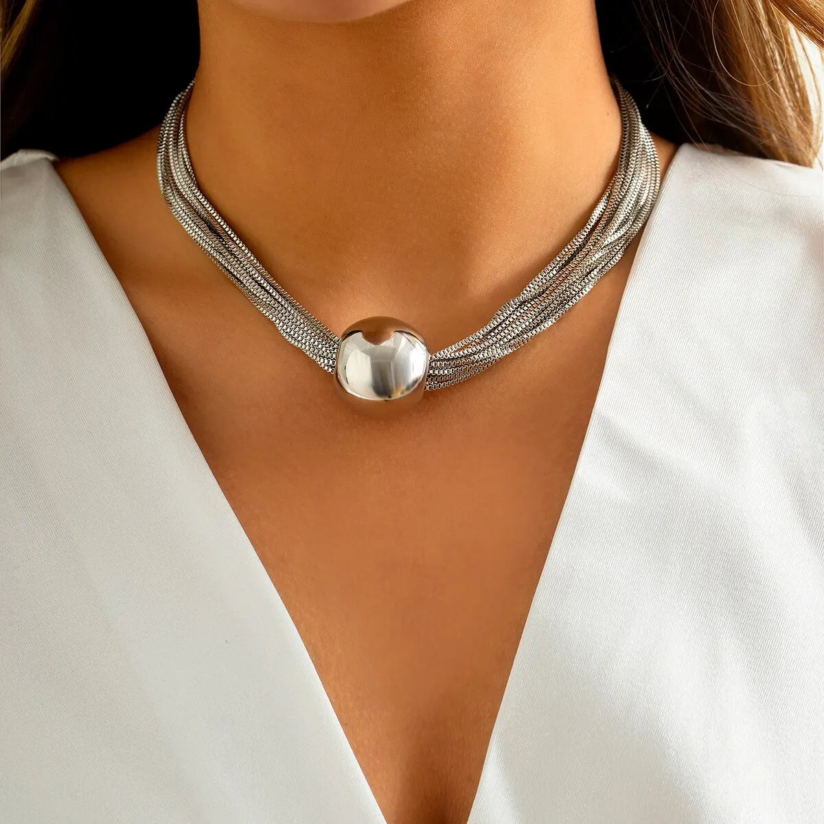 18K Gold Plated Bold Orb Necklace