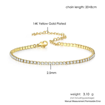 Amalfi Anklet Studded with Zirconia 18K Gold Plated