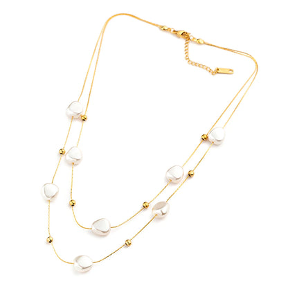 Mix of Irregular Pearl Necklaces Plated in 18K Gold