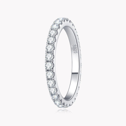 Moissanite ring in 18k white gold