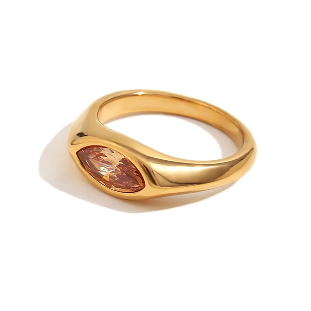 EBbelle zirconia ring 18K gold plated