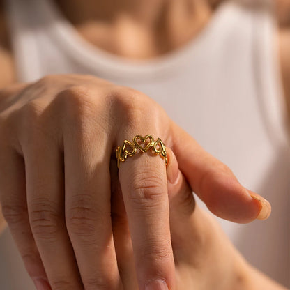 Uworld Love Hollow Ring 18K Gold Plated