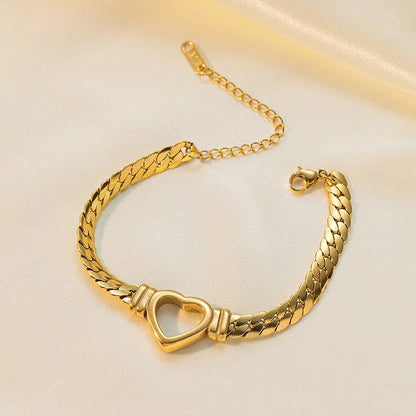 Minimalist Heart Bracelet 18K Gold Plated