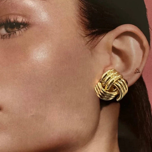 Muse Plain Bubble Earring 18K Gold Plated