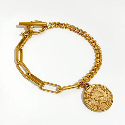 New York Cents Bracelet 18K Gold Plated