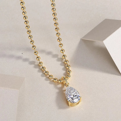 18k Gold Plated Moissanite Pendant Necklace