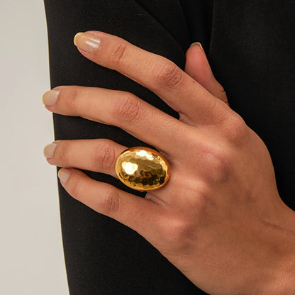Uworld Hammered Ring 18K Gold Plated