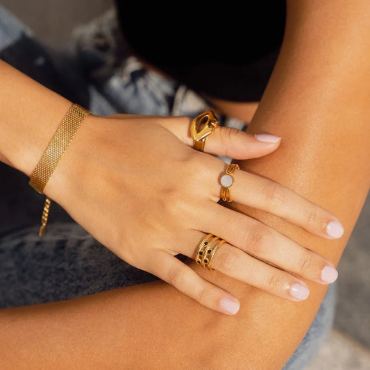 Melina Adjustable Ring 18K Gold Plated