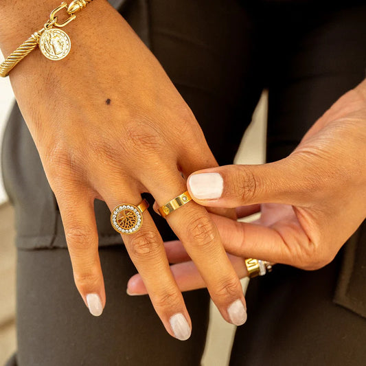 Tree of Life Ring 18K Gold Plated