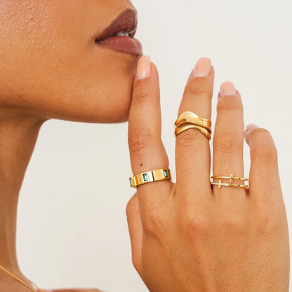 18k Gold Plated Cross Ring