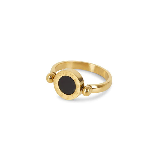 18K Gold Plated Roman Numeral Spinning Ring