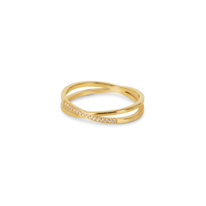 Lucia Double Ring 18k Gold Plated