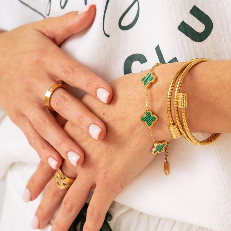 18K Gold Plated Triple Spiral Bracelet