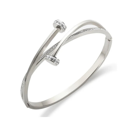 18K Gold Plated Zirconia Nail Bracelet