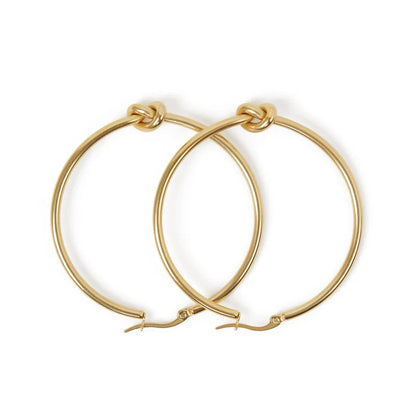 18K Gold Plated Central Knot Hoop Earring
