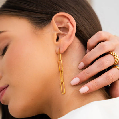 Hellen Chain Link Earrings 18K Gold Plated