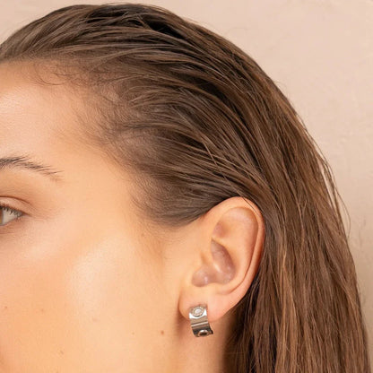 Roman Numeral Spinning Earring - Silver