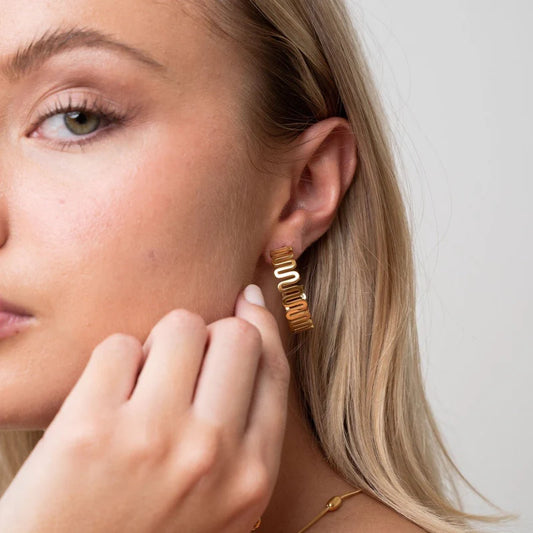 18k Gold Plated Zig Zag Earrings