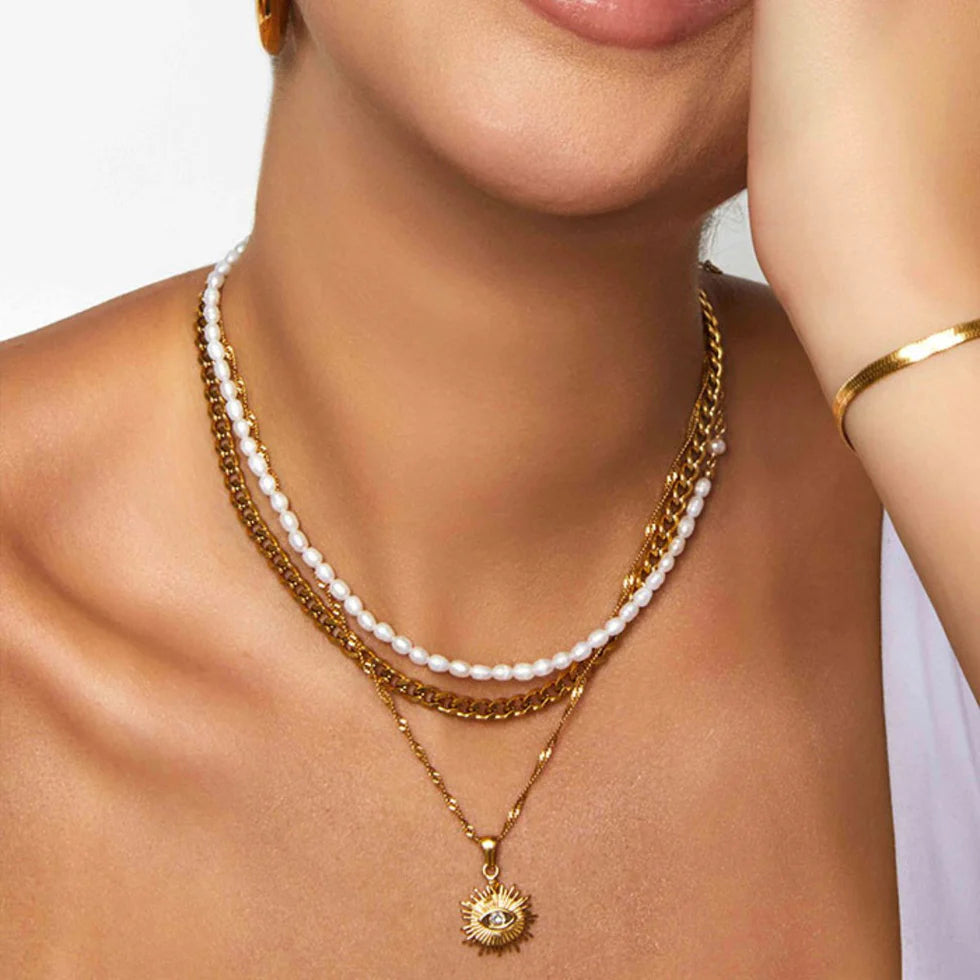 18K Gold Plated Eye Necklace