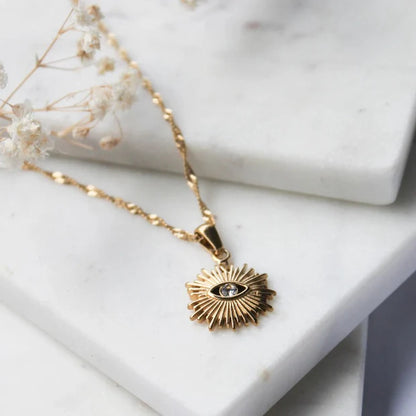 18K Gold Plated Eye Necklace