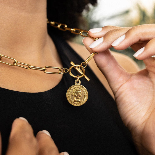 New York Cents Necklace 18K Gold Plated
