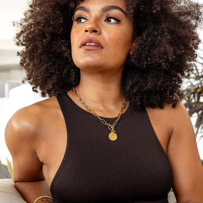 New York Cents Necklace 18K Gold Plated