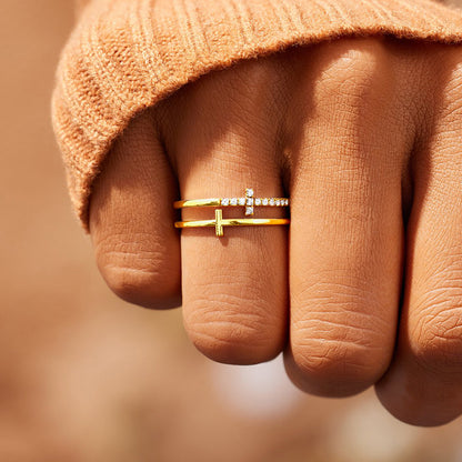 18k Gold Plated Cross Ring