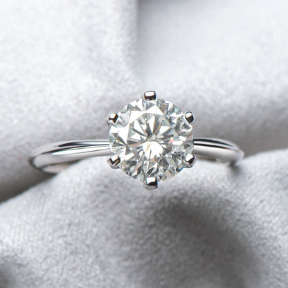 Moissanite Rings 6 Prongs Classic