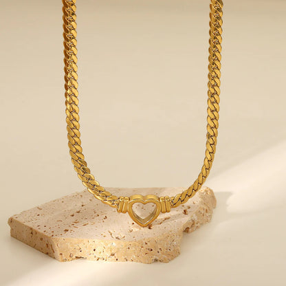 Minimalist Heart Choker Necklace 18K Gold Plated