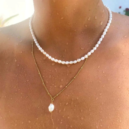 Mix Aloha Double Necklace 18k Gold Plated